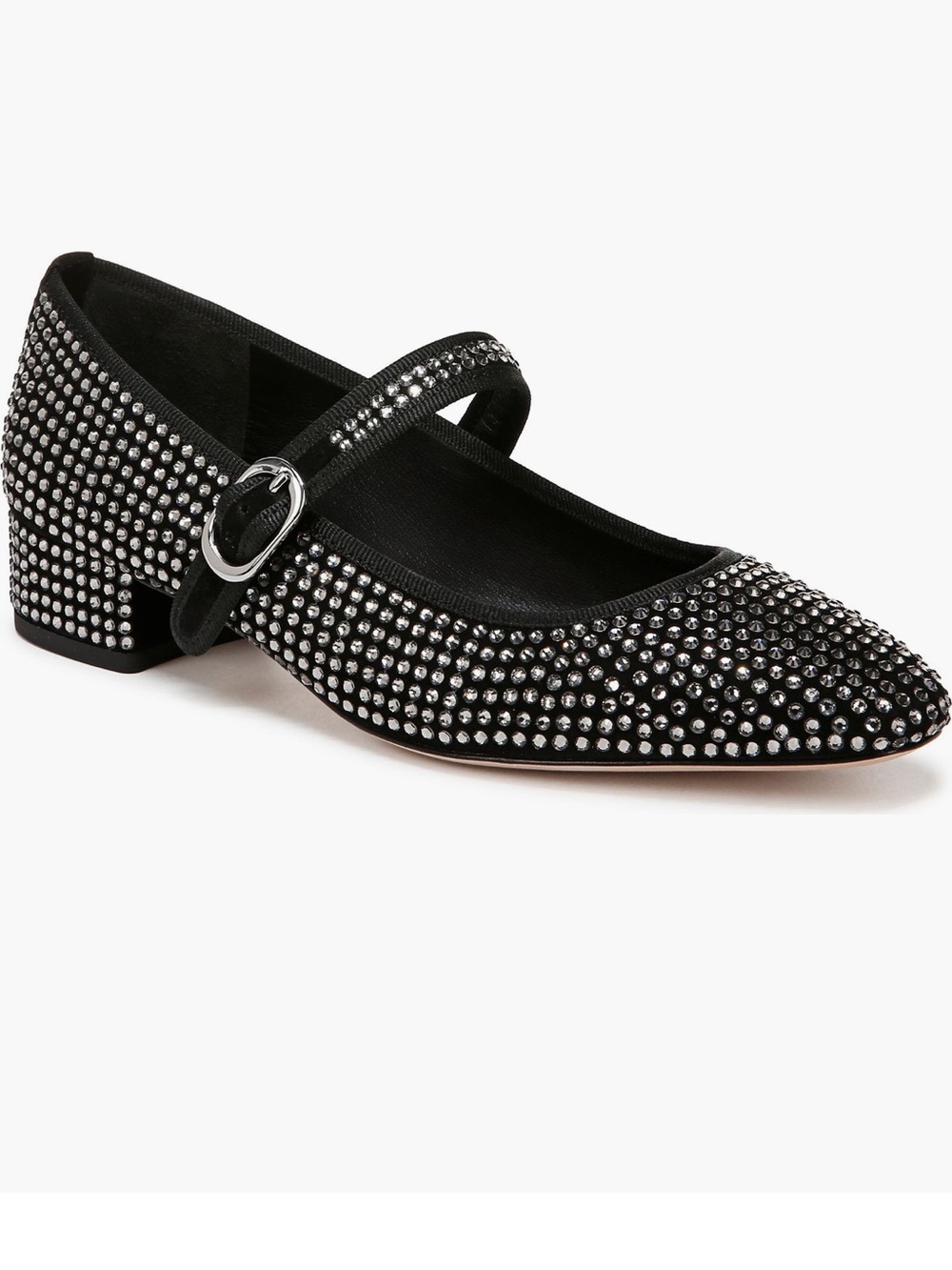 Veronica Beard Black Studded Mary Jane Flats